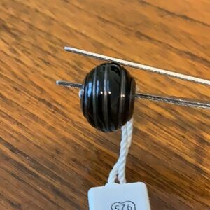 Persona Black with Silver Wire Bead with Silver Detail